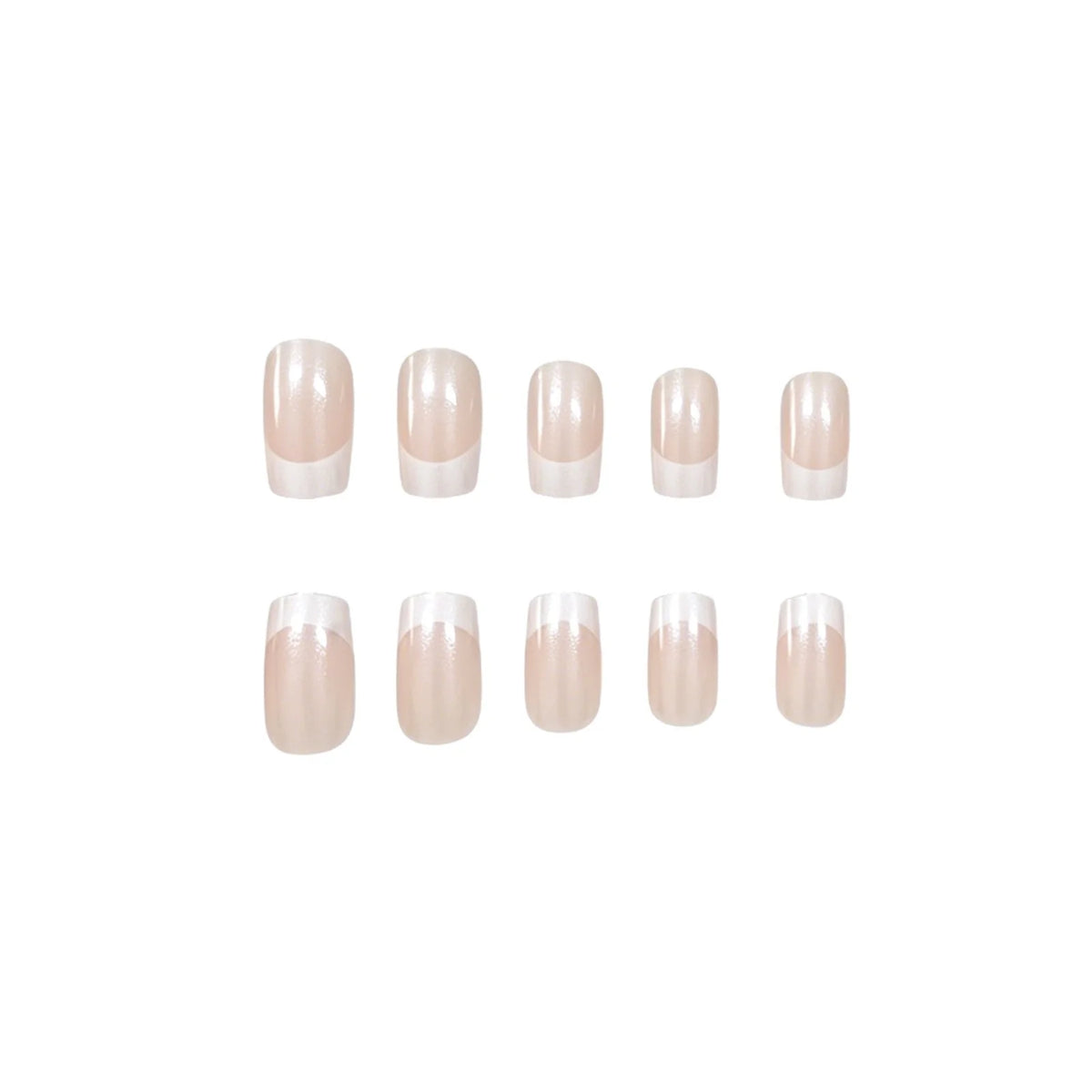 Press-On Nails French Tip Glossy Set of 24