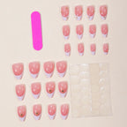 Press-On Nails French Tip Gold Accent Gel Finish
