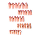 Press-On Nails French Tip Gold Accent Reusable