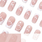 Press-On Nails French Tip Heart-Embellished Set Of 24