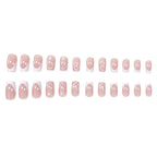 Press-On Nails French Tip Heart-Embellished Set Of 24
