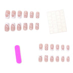 Press-On Nails French Tip Heart-Embellished Set Of 24