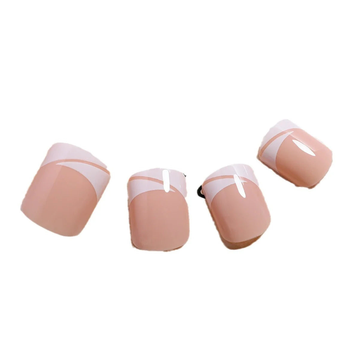 Press-On Nails French Tip No Glue 24 Piece