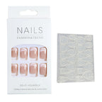 Press-On Nails French Tip No Glue 24 Piece