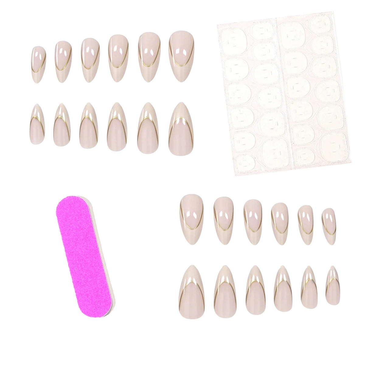 Press-On Nails French Tip Non-Toxic 24-Piece