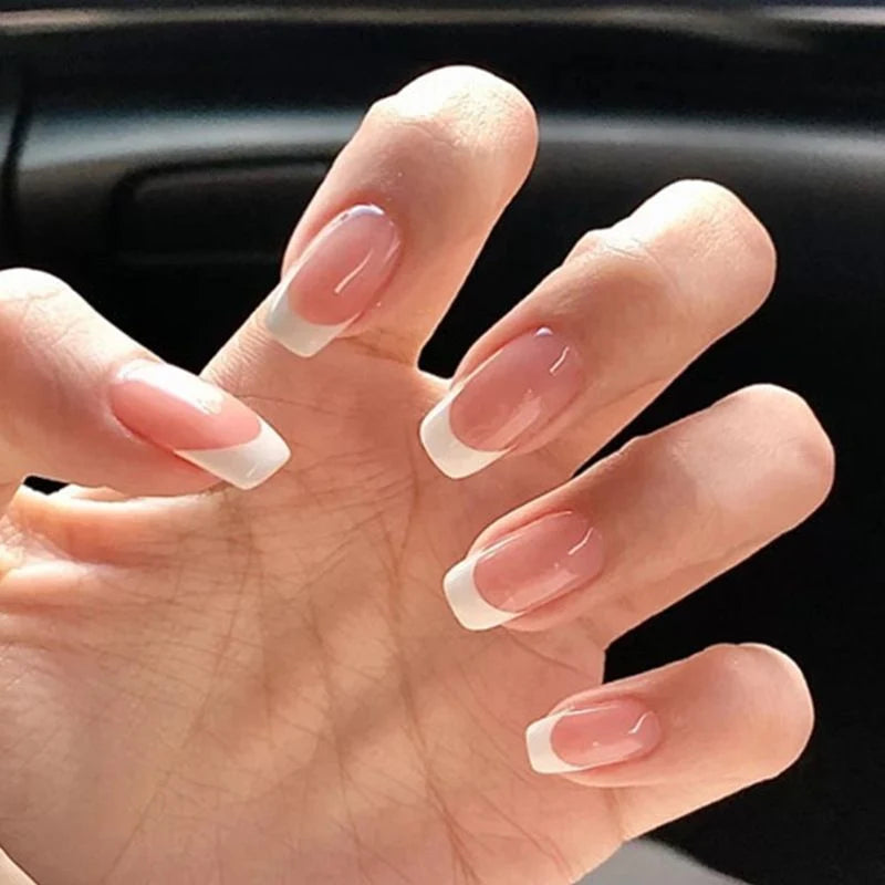 Press-On Nails French Tip Peel-And-Press Multiple Sizes