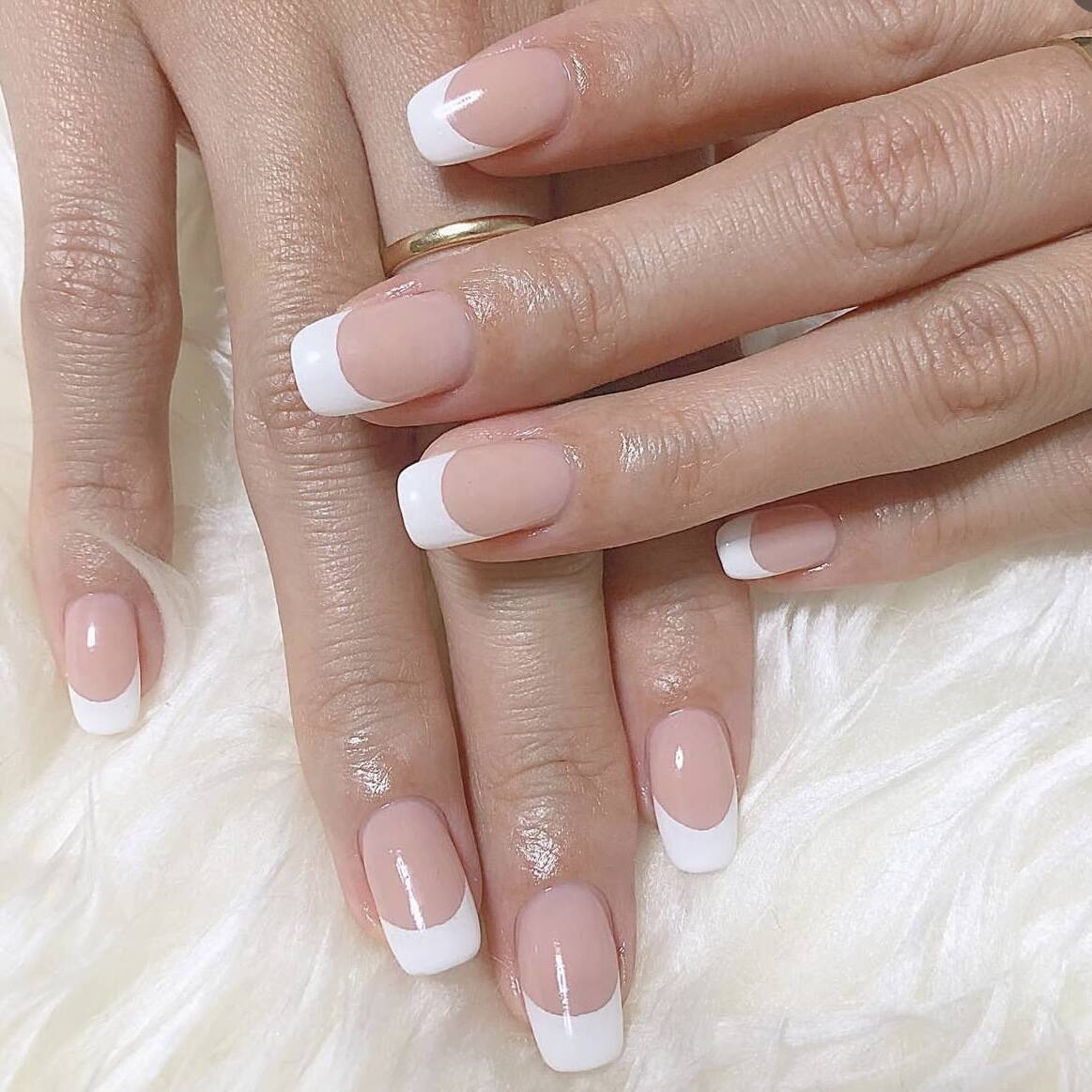 Press-On Nails French Tip Peel-And-Press Multiple Sizes