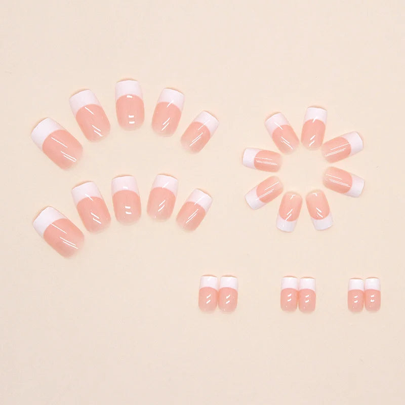 Press-On Nails French Tip Peel-And-Press Multiple Sizes
