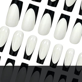 Press-On Nails French Tip Purple Set of 24