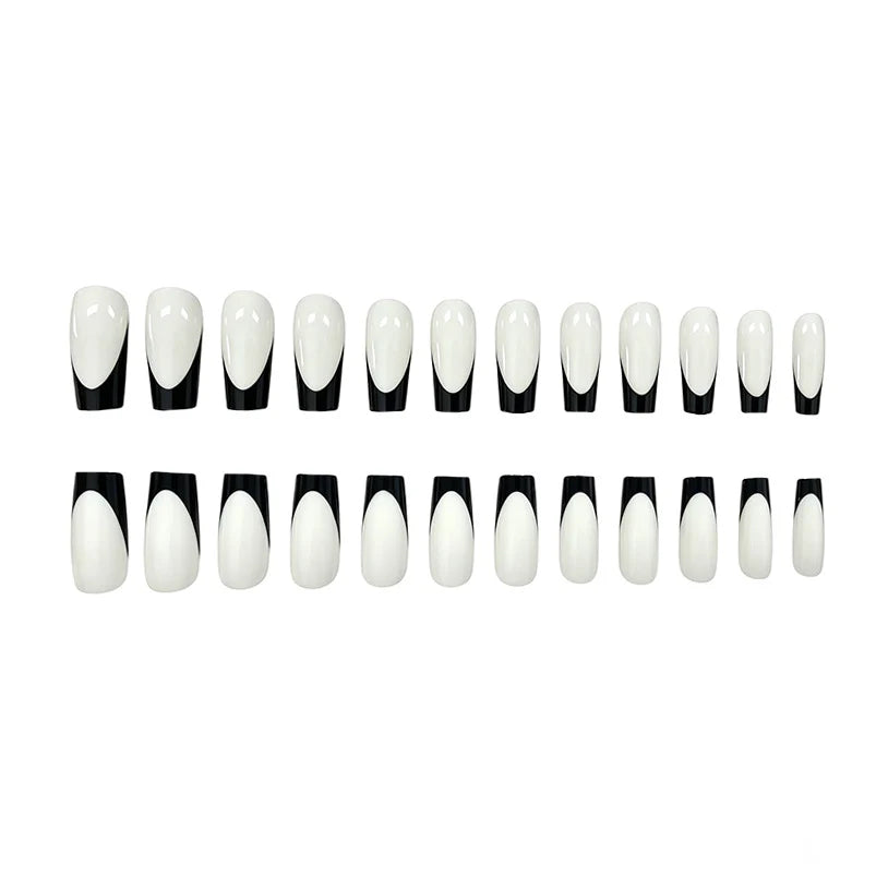 Press-On Nails French Tip Purple Set of 24