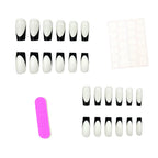 Press-On Nails French Tip Purple Set of 24