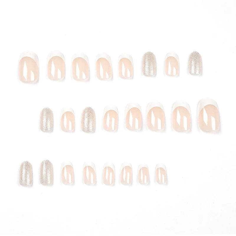 Press-On Nails French Tip Reusable & Quick Application