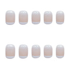 Press-On Nails French Tip Rhinestone Glue-On
