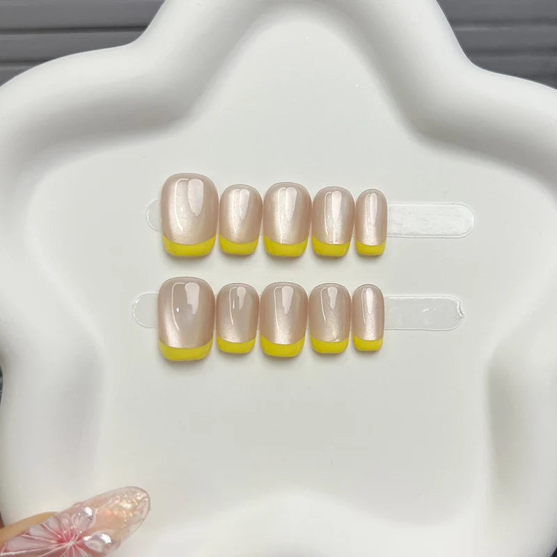 Press-On Nails French Tip Short Square