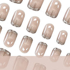Press-On Nails French Tip & Sparkle Set of 24