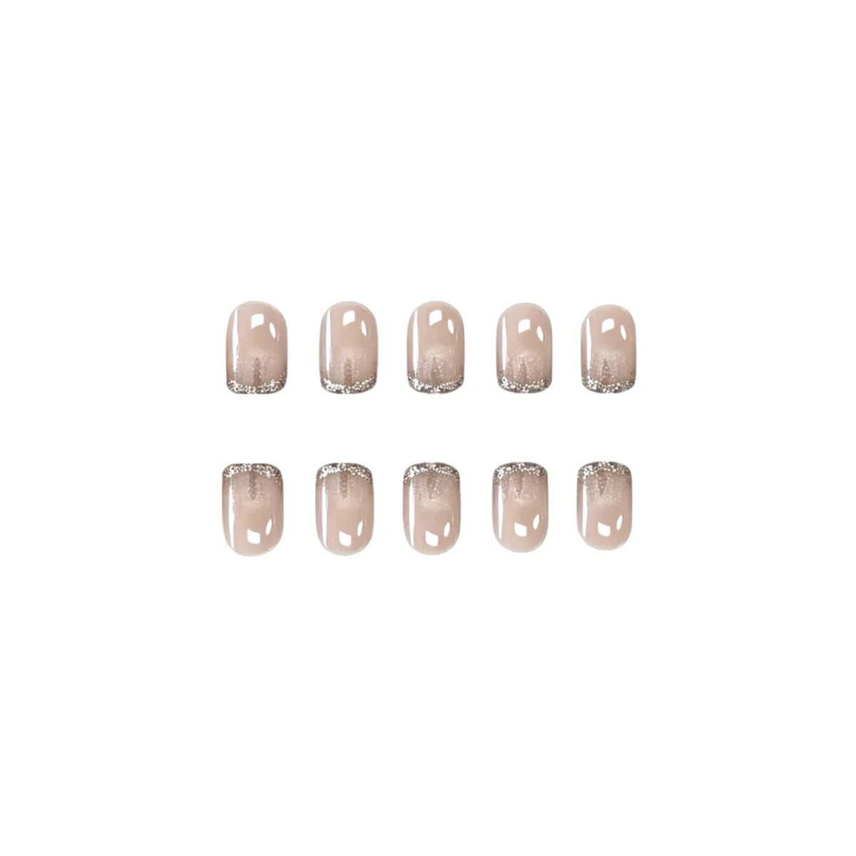 Press-On Nails French Tip & Sparkle Set of 24
