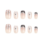 Press-On Nails Full-Cover Glitter & Rhinestone Easy Application
