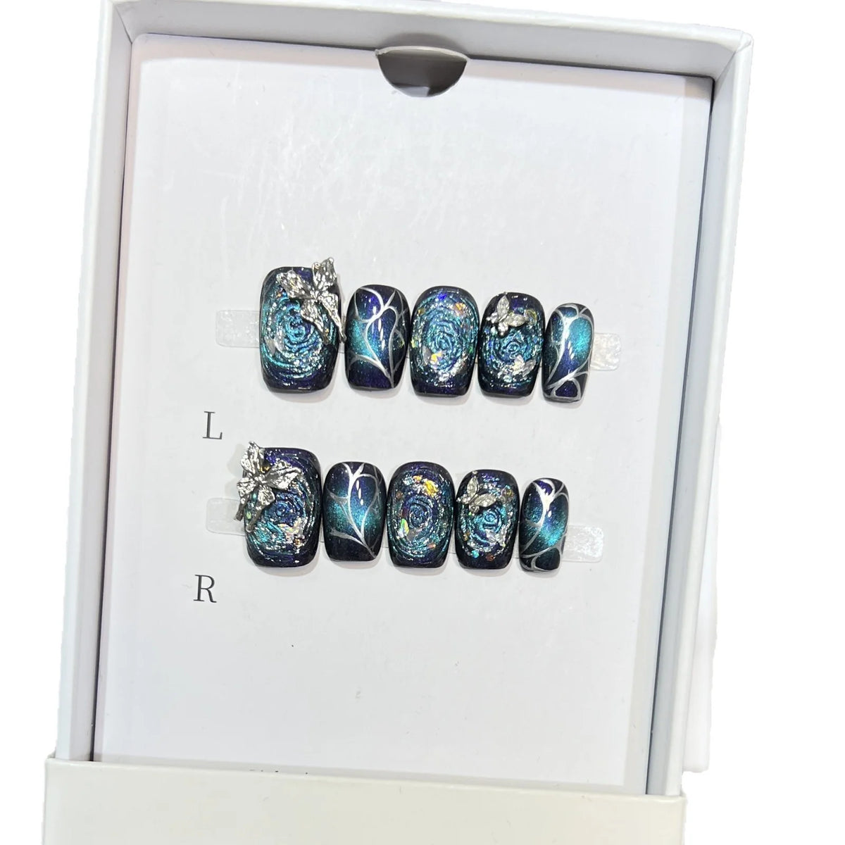 Press-On Nails Galaxy Design Strong Adhesive