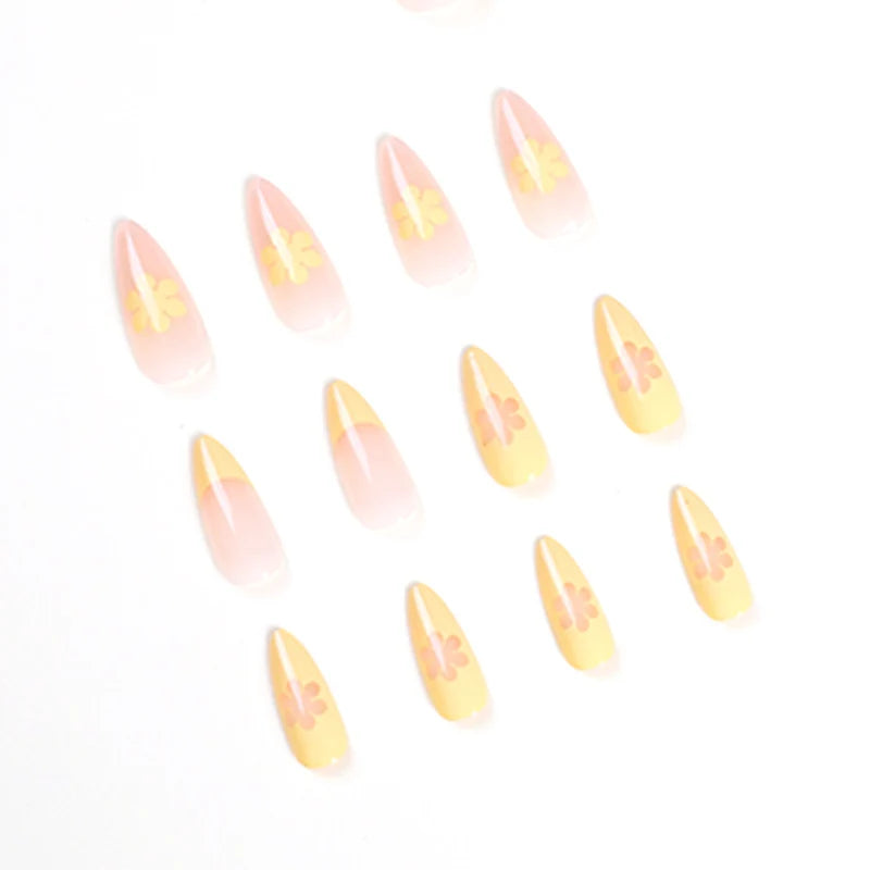 Press-On Nails Gel Floral Easy Apply
