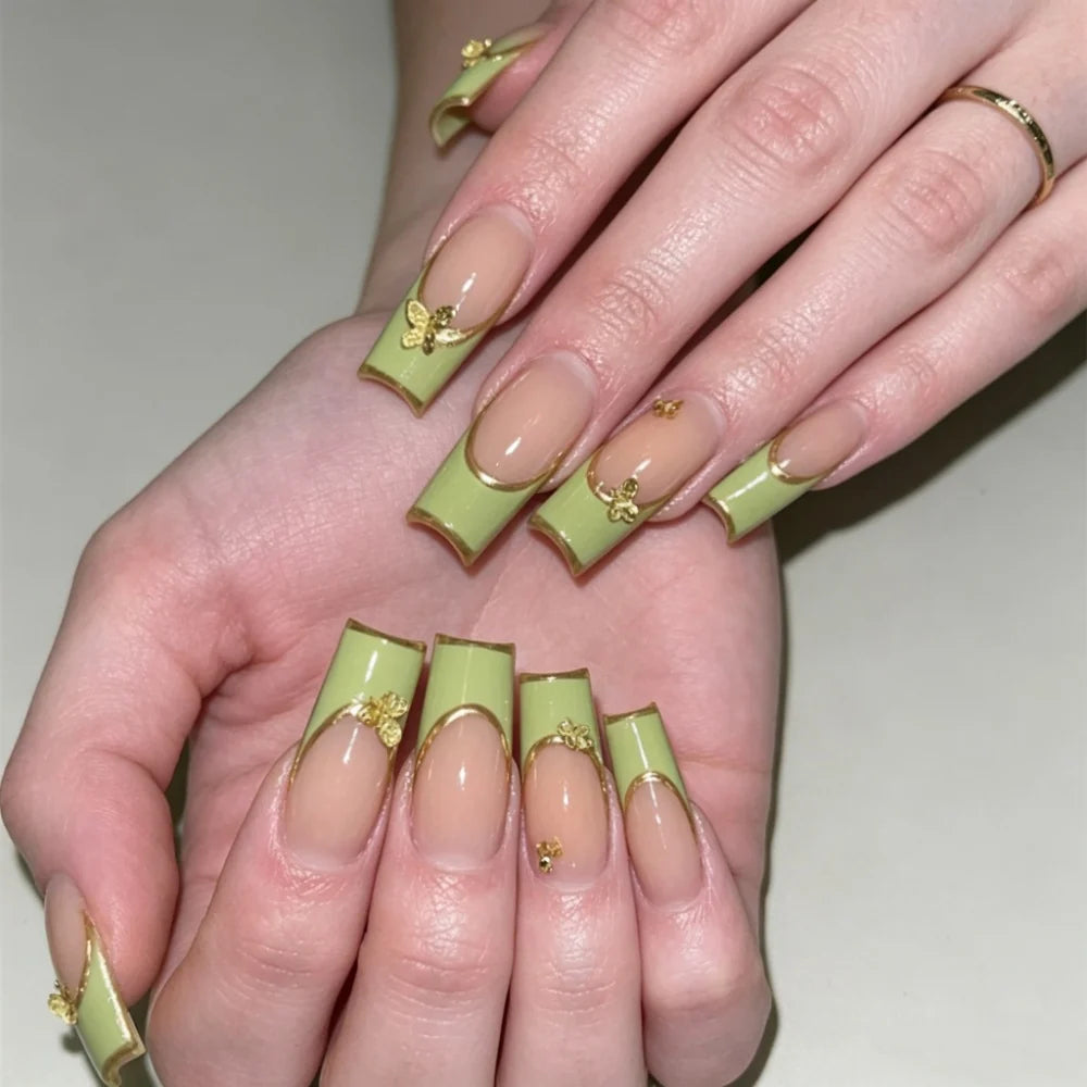 Press-On Nails Gel-Look Adhesive Included & Reusable