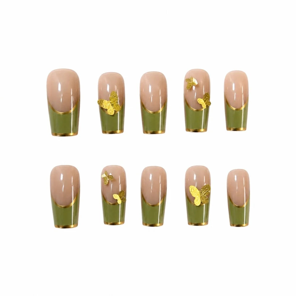 Press-On Nails Gel-Look Adhesive Included & Reusable