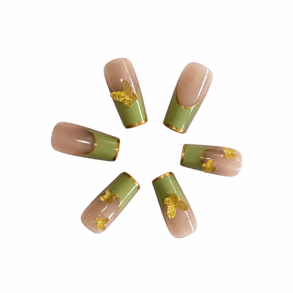 Press-On Nails Gel-Look Adhesive Included & Reusable