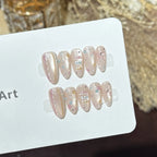 Press-On Nails Gemstone Accent Glossy Finish & Strong Adhesive