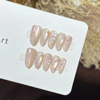 Press-On Nails Gemstone Accent Glossy Finish & Strong Adhesive
