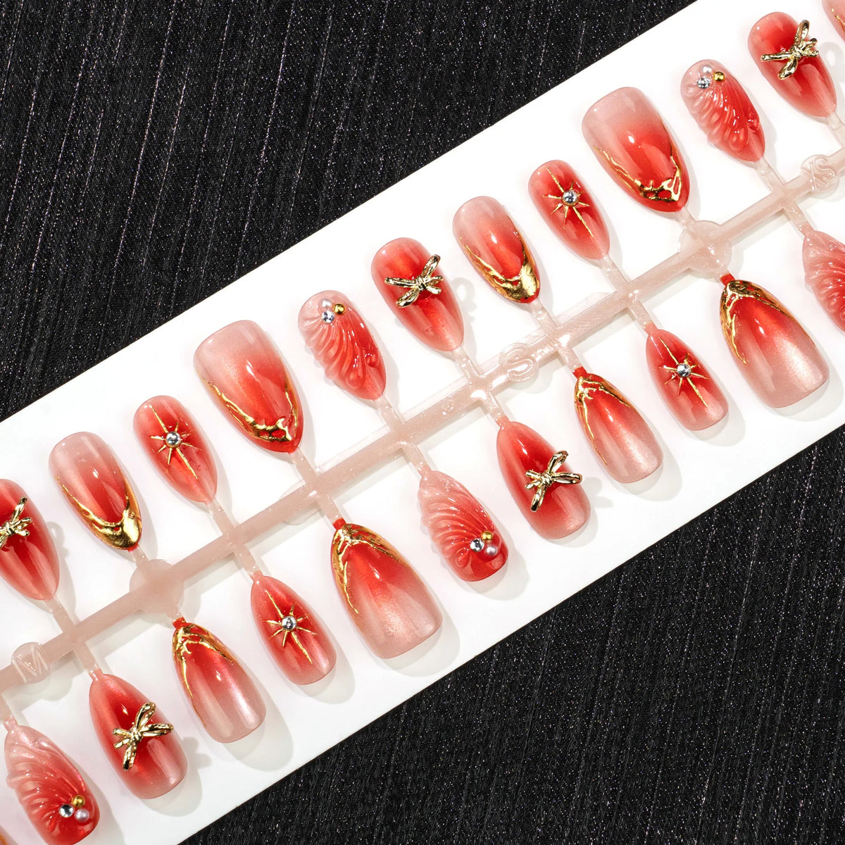 Press-On Nails Gemstone-Embellished No-Glue