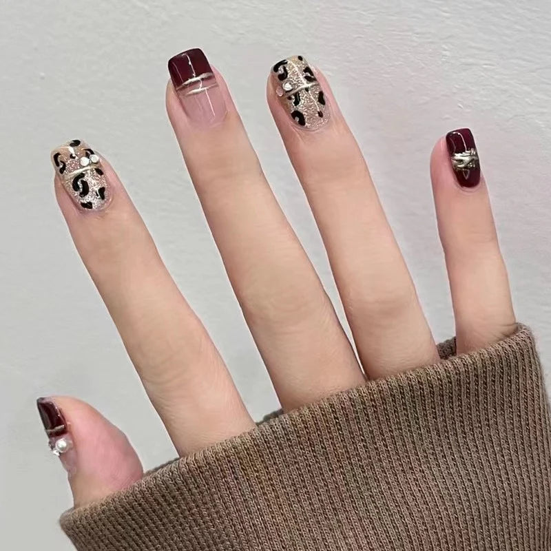 Press-On Nails Gemstone-Studded No Glue Comfort Fit