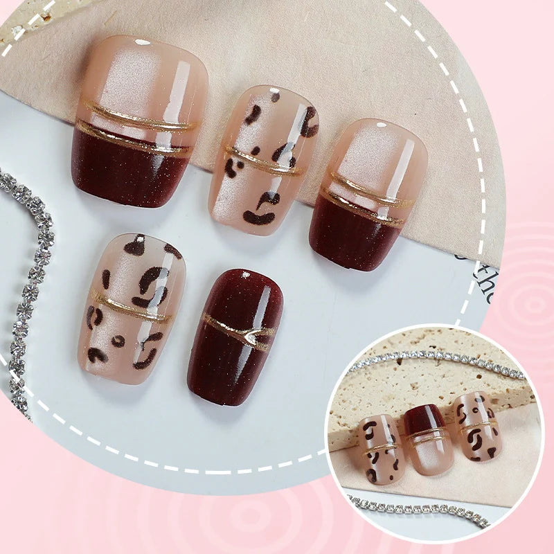 Press-On Nails Gemstone-Studded No Glue Comfort Fit