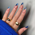 Press-On Nails Geometric Gradient Dark Red Long-Lasting & Comfortable