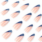 Press-On Nails Geometric Gradient Dark Red Long-Lasting & Comfortable