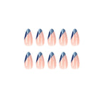Press-On Nails Geometric Gradient Dark Red Long-Lasting & Comfortable