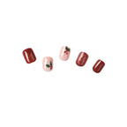 Press-On Nails Gingerbread & Snowflake Reusable Easy Application