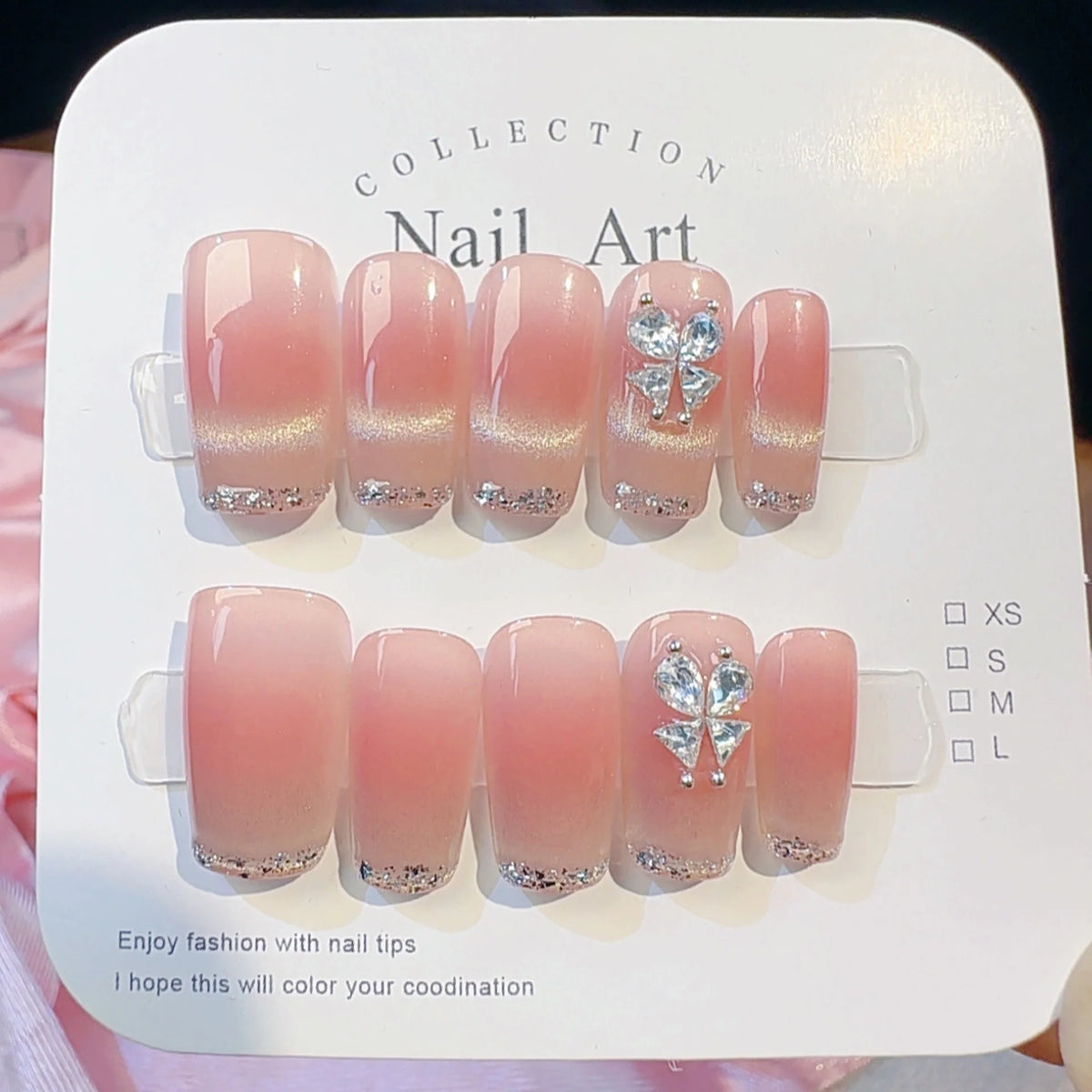 Press-On Nails Glamorous Sparkle Self-Adhesive & Multiple Sizes