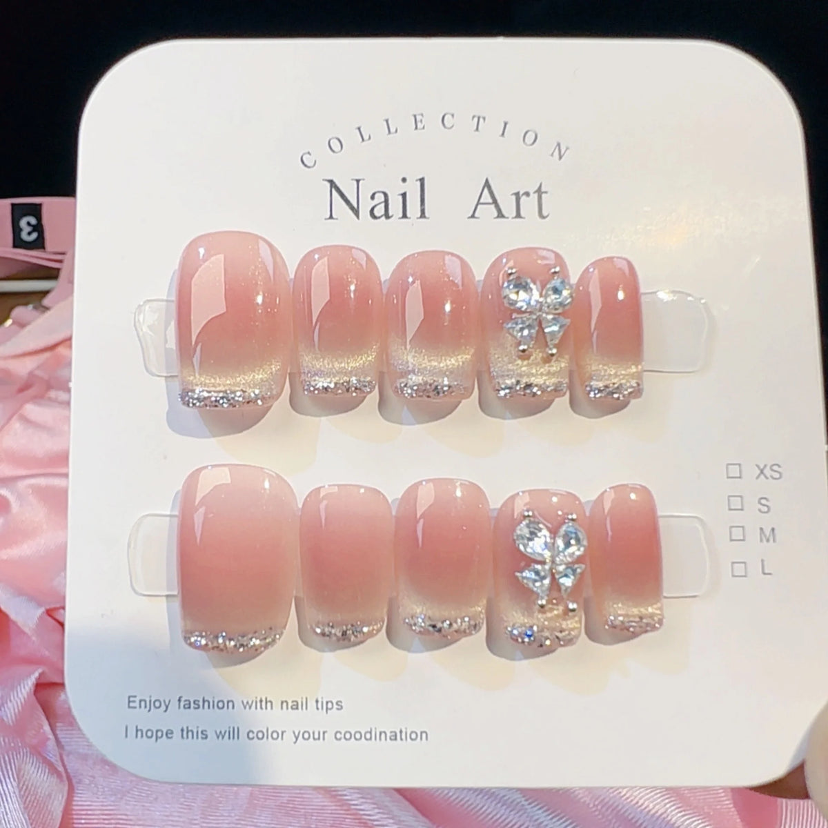 Press-On Nails Glamorous Sparkle Self-Adhesive & Multiple Sizes