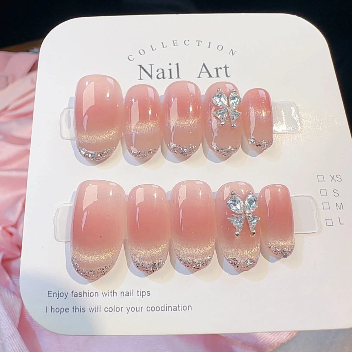 Press-On Nails Glamorous Sparkle Self-Adhesive & Multiple Sizes