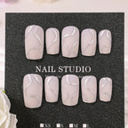 Press-On Nails Glitter Accent Full-Cover Reusable