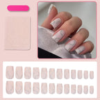 Press-On Nails Glitter Accent Full-Cover Reusable