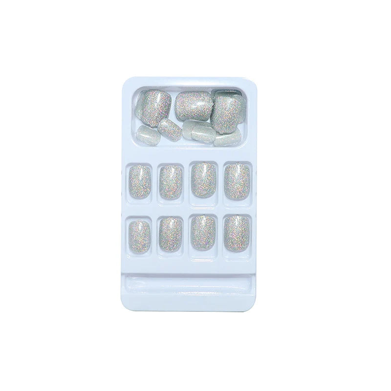 Press-On Nails Glitter Finish 24-Piece Set With Glue