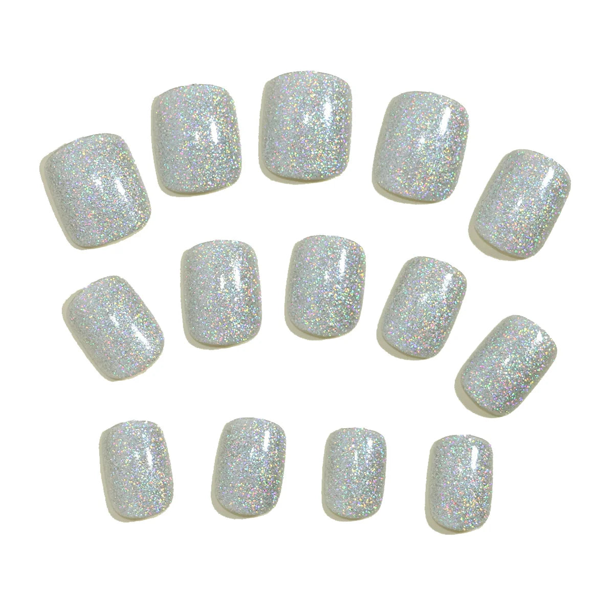 Press-On Nails Glitter Finish 24-Piece Set With Glue