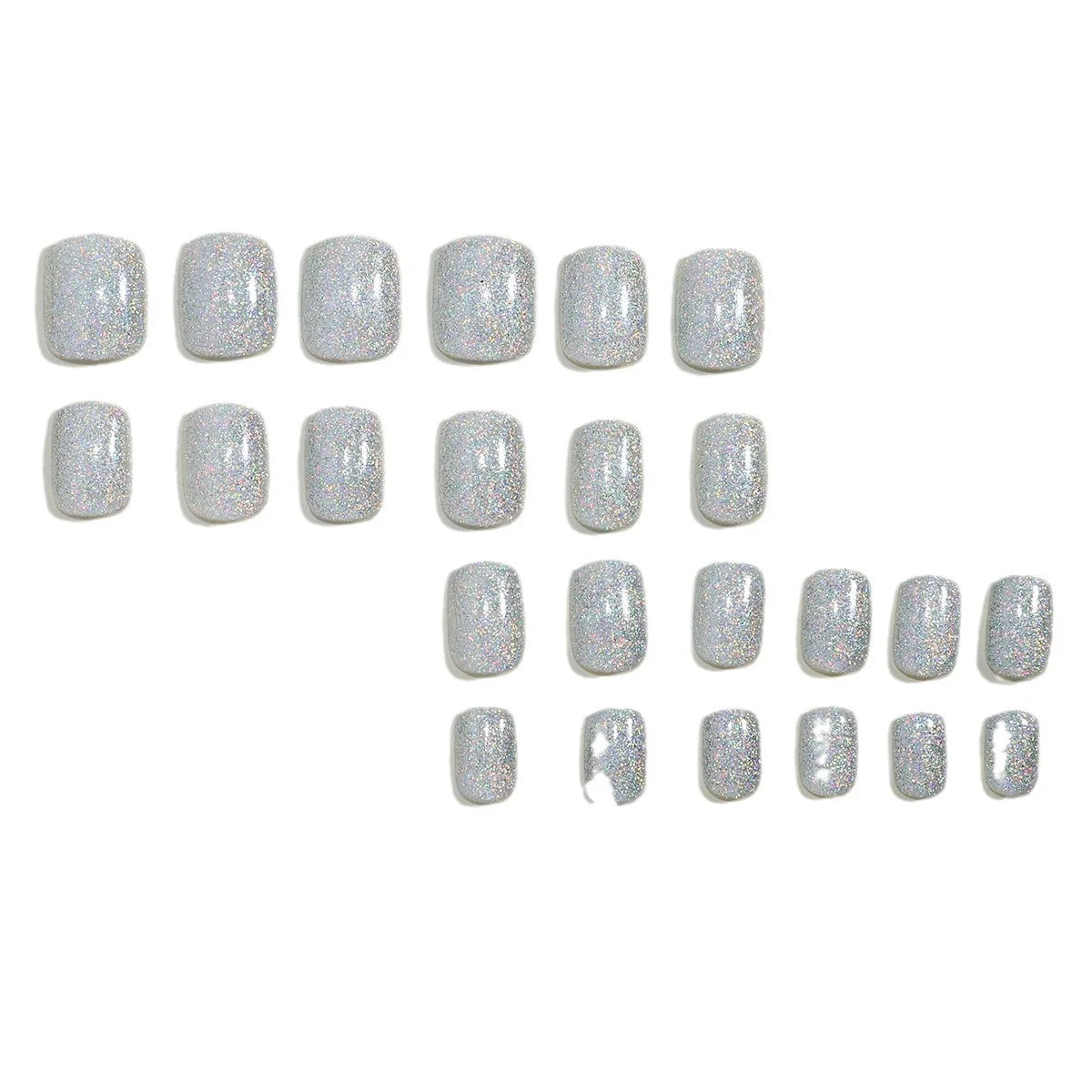 Press-On Nails Glitter Finish 24-Piece Set With Glue