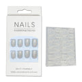 Press-On Nails Glitter Finish 24-Piece Set With Glue