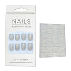 Press-On Nails Glitter Finish 24-Piece Set With Glue