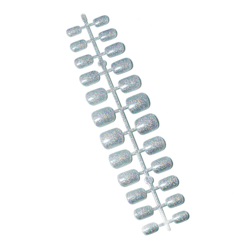 Press-On Nails Glitter Finish 24-Piece Set With Glue
