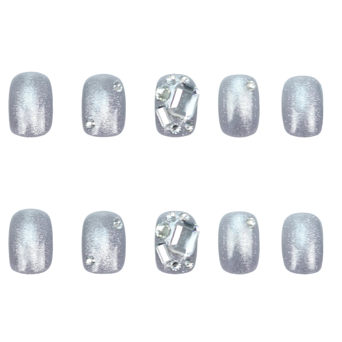 Press-On Nails Glitter Finish Glue-On & Custom Fit