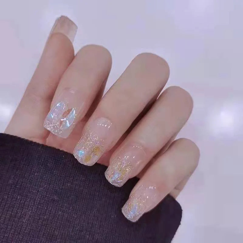 Press-On Nails Glitter Finish & Reusable Kit