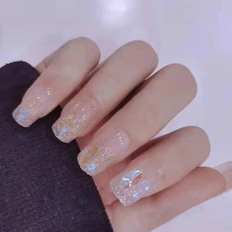 Press-On Nails Glitter Finish & Reusable Kit