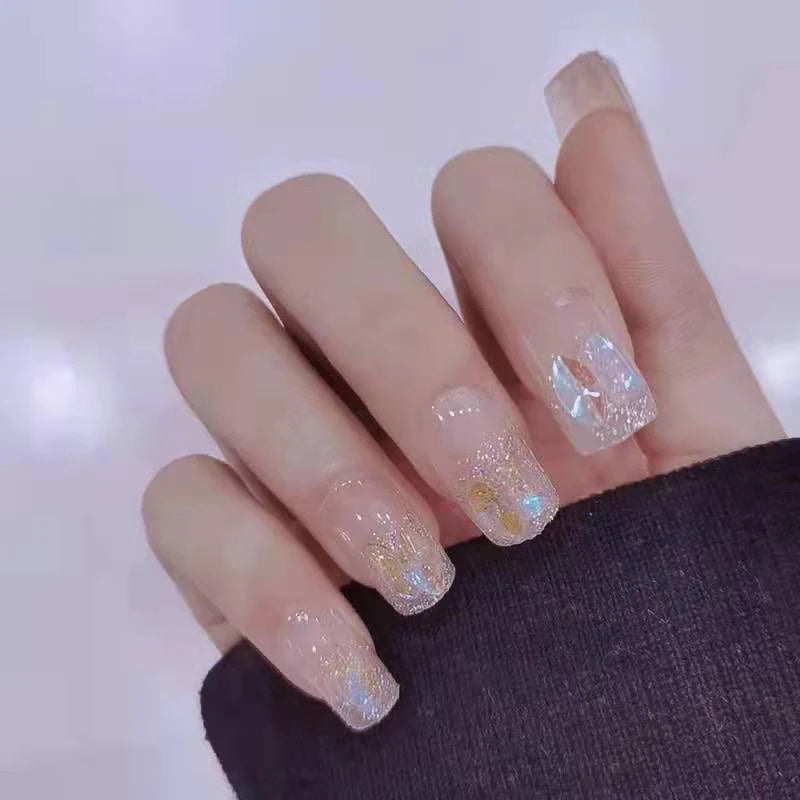 Press-On Nails Glitter Finish & Reusable Kit